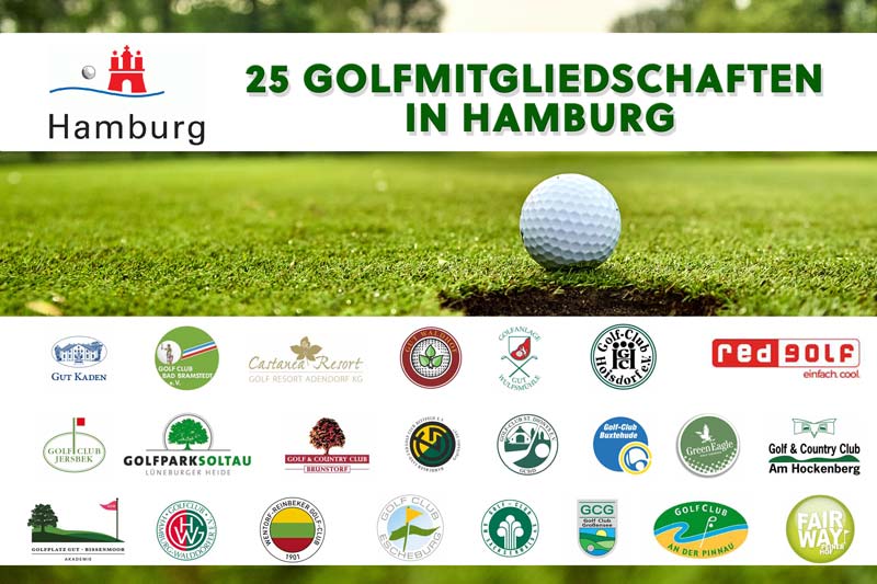 25 Golfmitgliedschaften Vergleich für Hamburg mit Logos der Golfclubs