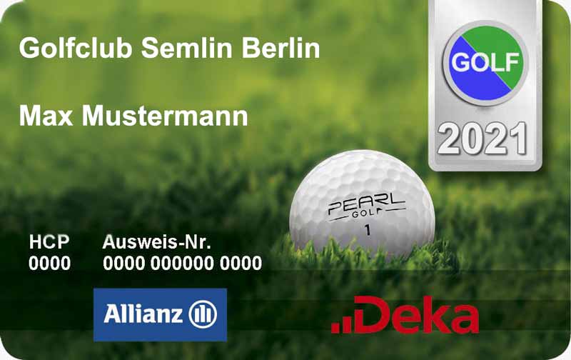 DGV Ausweis der Golf Fernmitgliedschaft vom Golfresort Semlin bei Berlin
