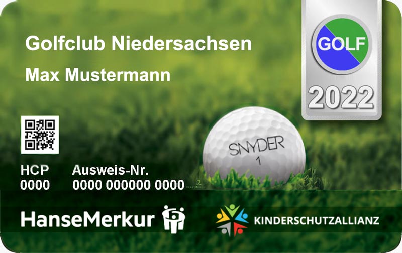 DGV Golfausweis der Fernmitgliedschaft und Golfmitgliedschaft in Niedersachsen 